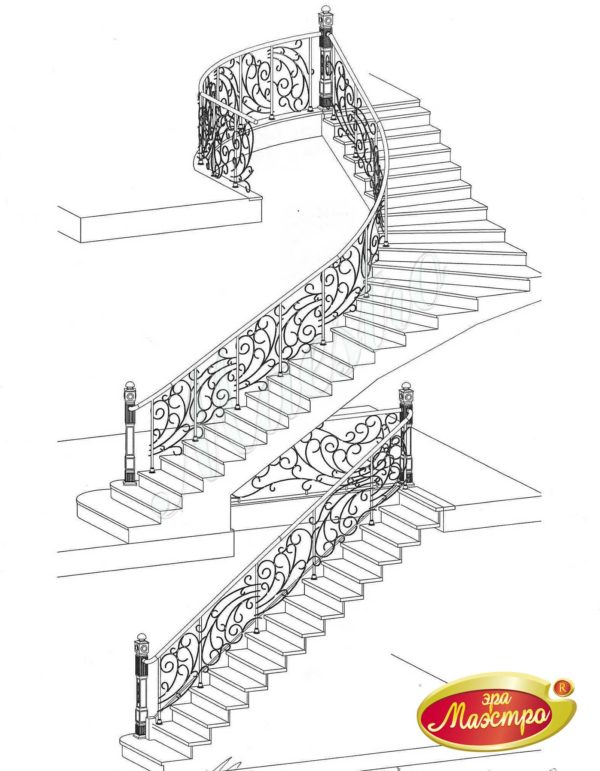 Эскиз ограждения лестницы
